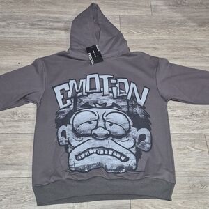 Mixed Emotions Hoodie Men’s Large L Streetwear Pullover Graphic Sweatshirt